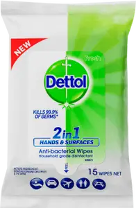 Dettol 2 in 1 Hands & Surfaces Anti-Bacterial Wipes